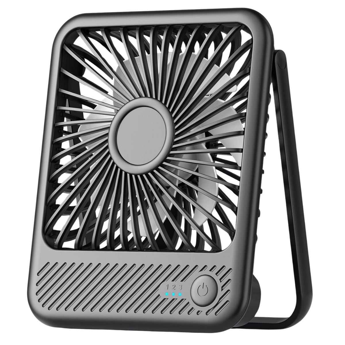 Koonie USB Desk Fan, Strong Wind Ultra Quiet Small Personal Fan with 180° Tilt Folding and 3 Speeds Adjustable - Koospark