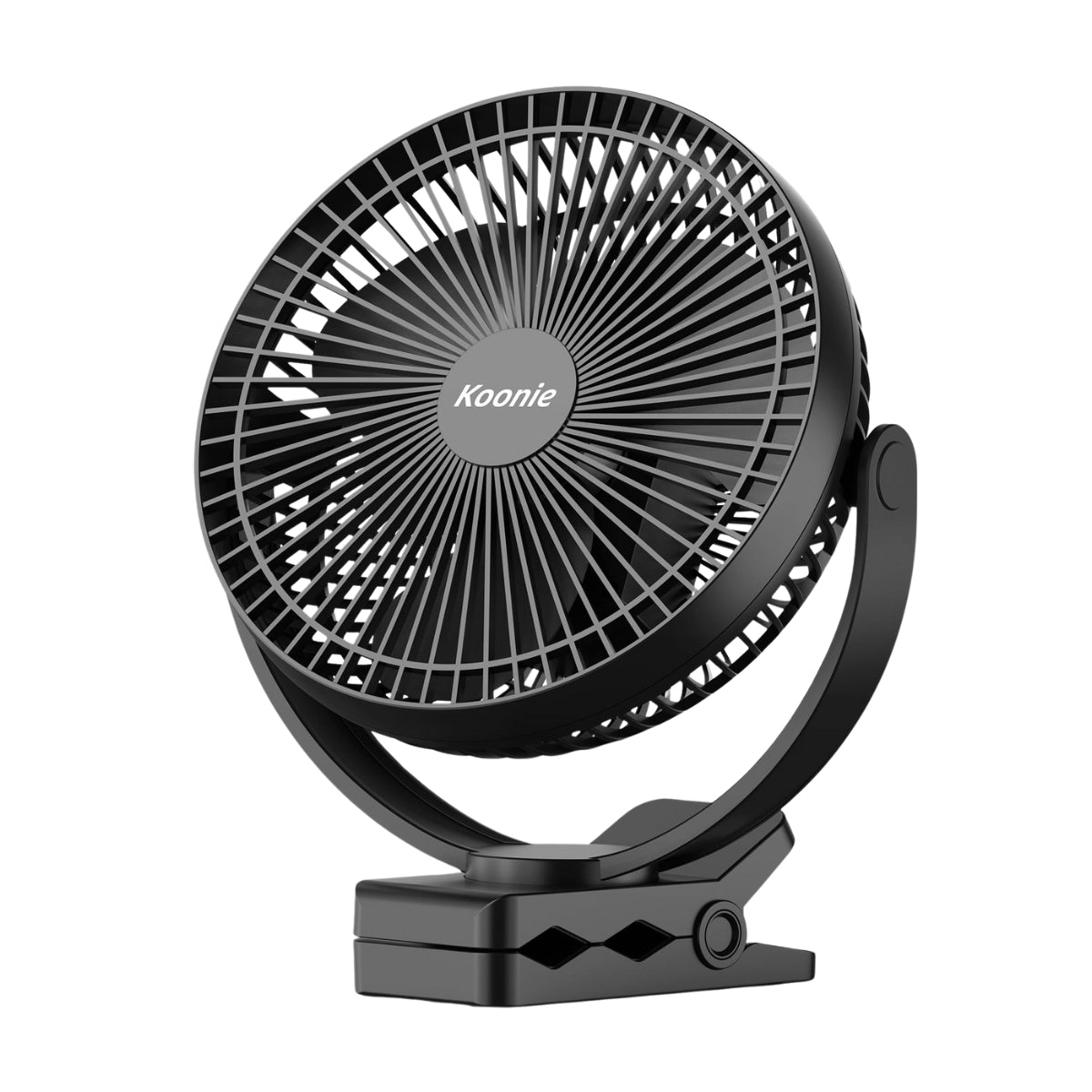 Koonie 10000mAh Clip on Fan Rechargeable, 8-Inch Battery Operated Desk Fan, USB Fan, 4 Speeds, Strong Airflow Sturdy Clamp - Koospark