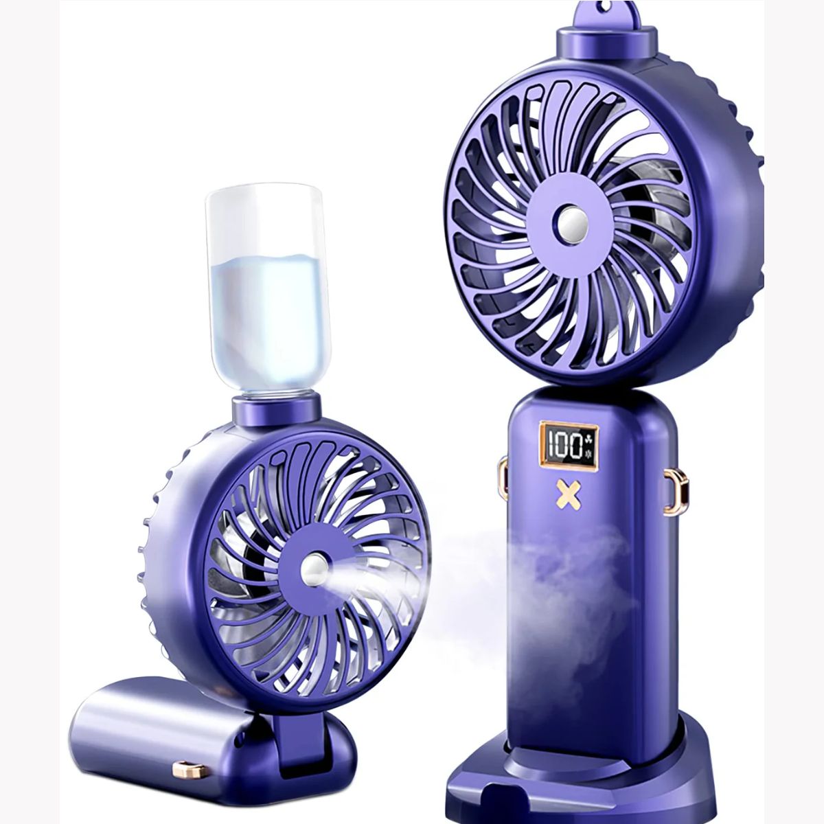 Portable Handheld Misting Fan,Rechargeable Travel Mister Fan, 3000Mah Battery Operated Personal Fan - Koospark