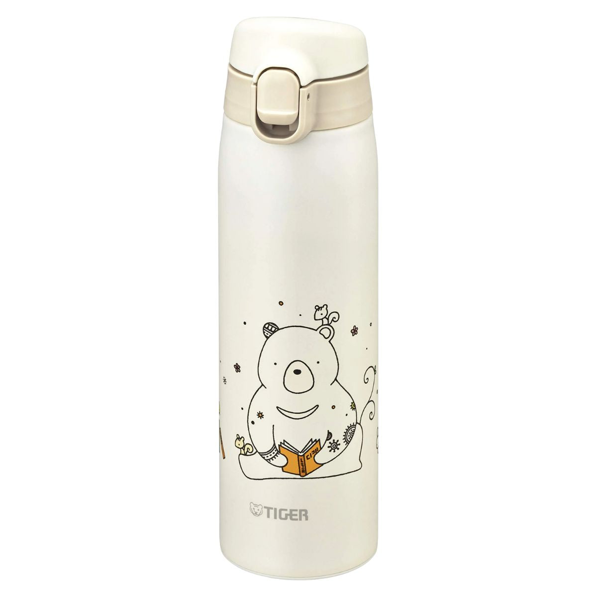 Tiger Mct-A050W Tiger Water Bottle, 16.9 Fl Oz (500 Ml), Kameichido Mug, Stainless Steel Bottle