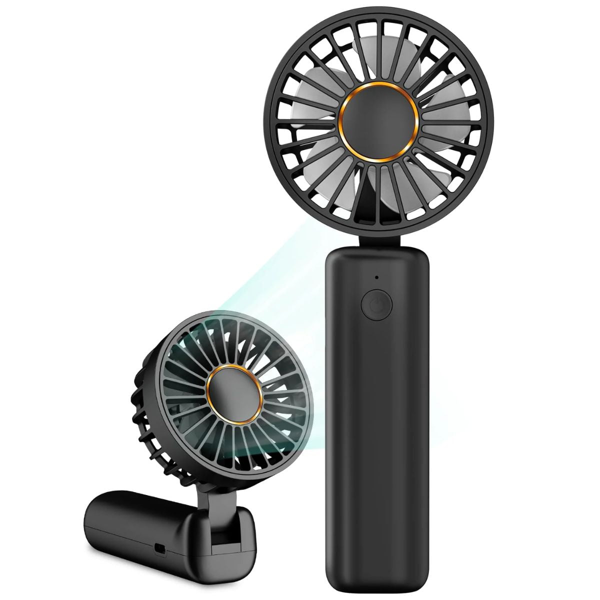 Portable Handheld Fan, Mini Desk Fan Foldable 2000Mah, 180° Ratotion, 3 Speeds, Ultra Quite - Koospark