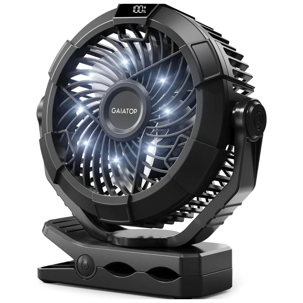 Gaiatop Portable Camping Fan With Led Lantern, 360°Rotation And Clip On For Desk, 4000Mah Usb - Koospark