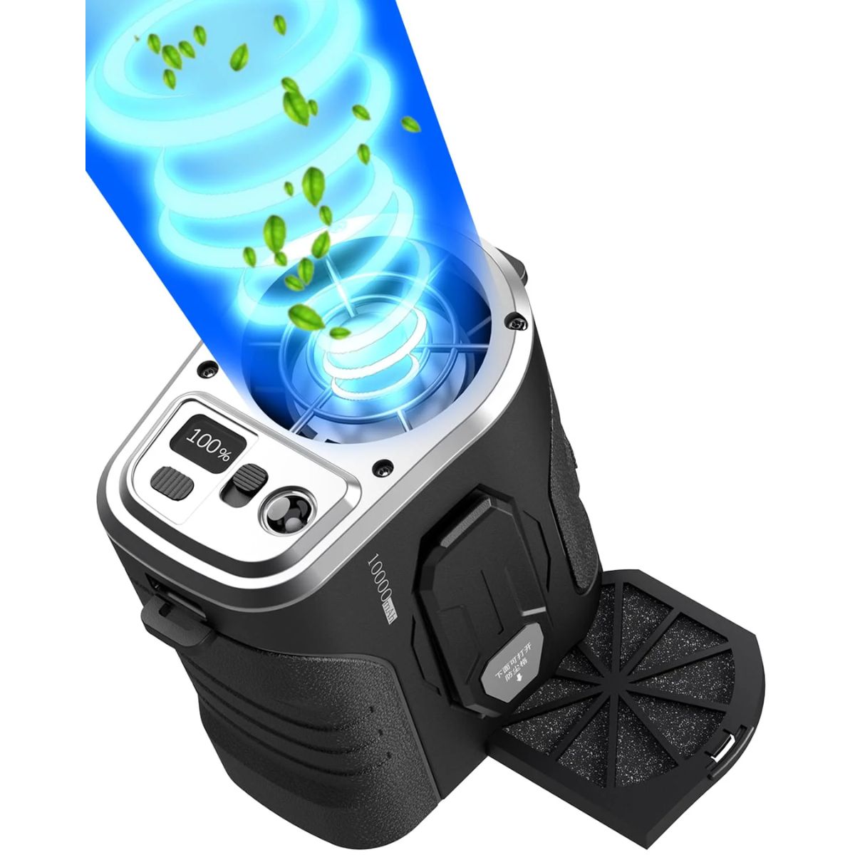 Portable Fan 10000Mah Rechargeable, Mini Waist Fan With Max 24H Working Time,5 Speeds 15000Rpm - Koospark
