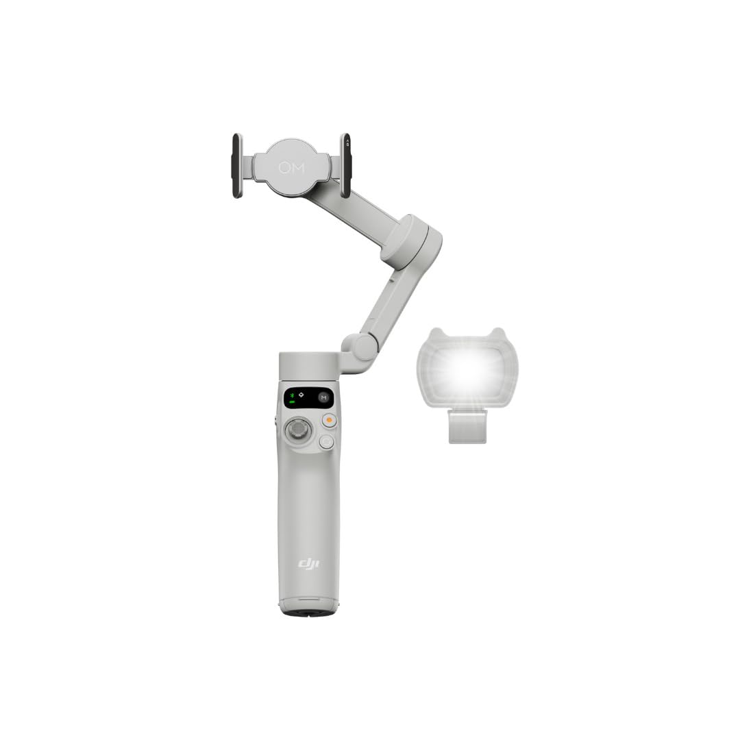 Dji Osmo Mobile 7 Gimbal With Activetrack 7.0 And 7Th Gen Stabilization With Multi-Function Magnetic Fill-In Light Bundle