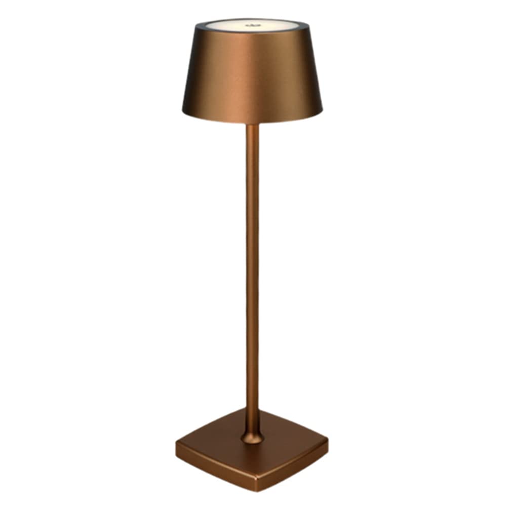 Seihoae Cordless Table Lamps Rechargeable, 6000Mah Battery, Ip54 Waterproof, Aluminum Alloy, Touch Dimming For Indoor Outdoor Restaurant Buffet Bar Coffee Shop, Brown