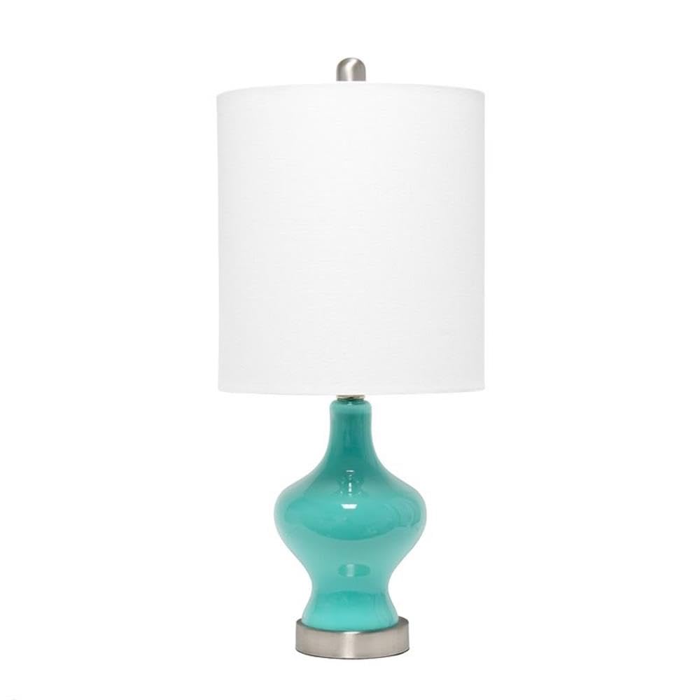Lalia Home Contemporary Paseo Table Lamp With White Fabric Shade - Teal