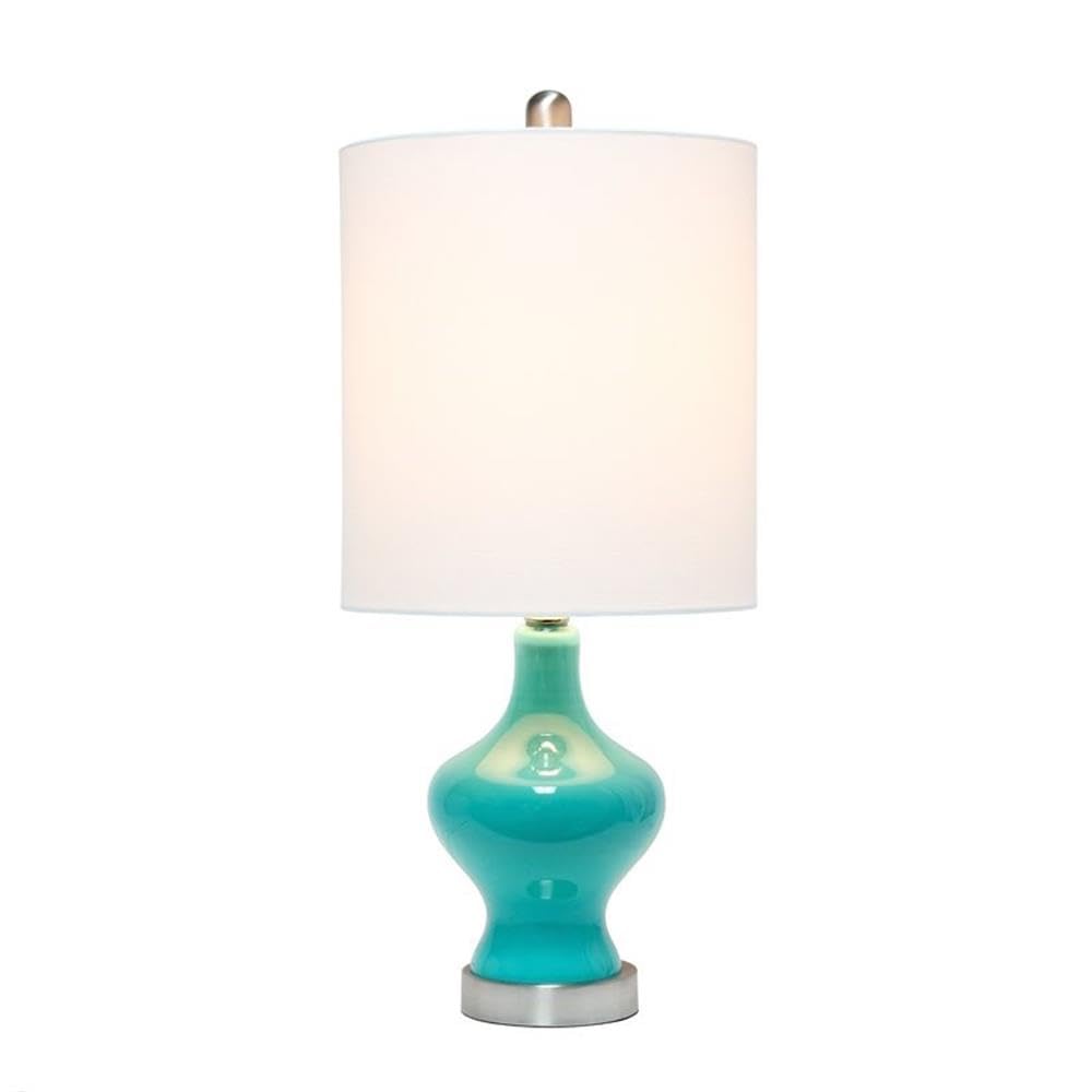 Lalia Home Contemporary Paseo Table Lamp With White Fabric Shade - Teal