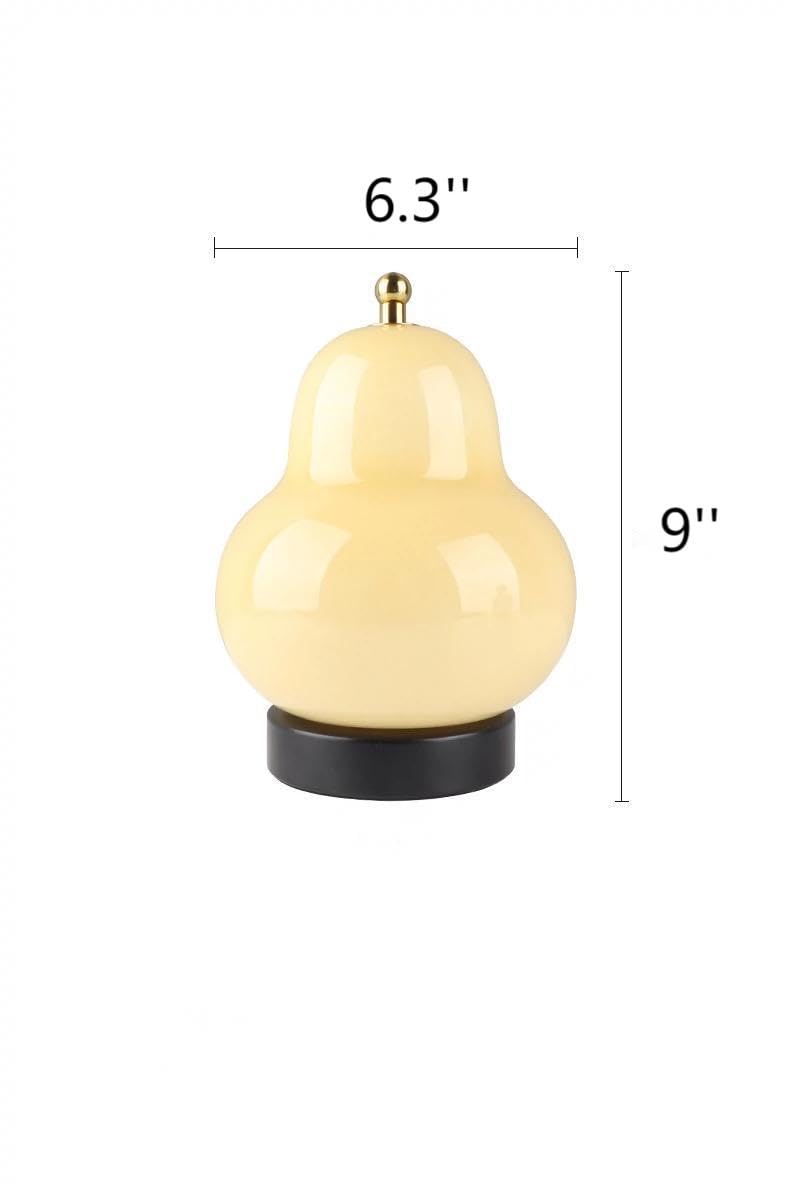 Lightland French Cream Pear Table Lamp Bedroom Bedside Minimalist Living Room Rechargeable Portable High Ambiance Decorative Night Lamp Cream Yellow