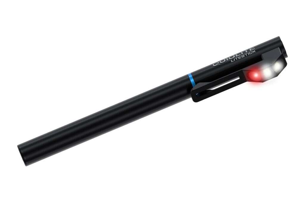 Quiqlite Utility Litestick 200 Lumens Usb Rechargeable Programmable Pocket Led Flashlight - 1 Red, And 2 White Led Lights