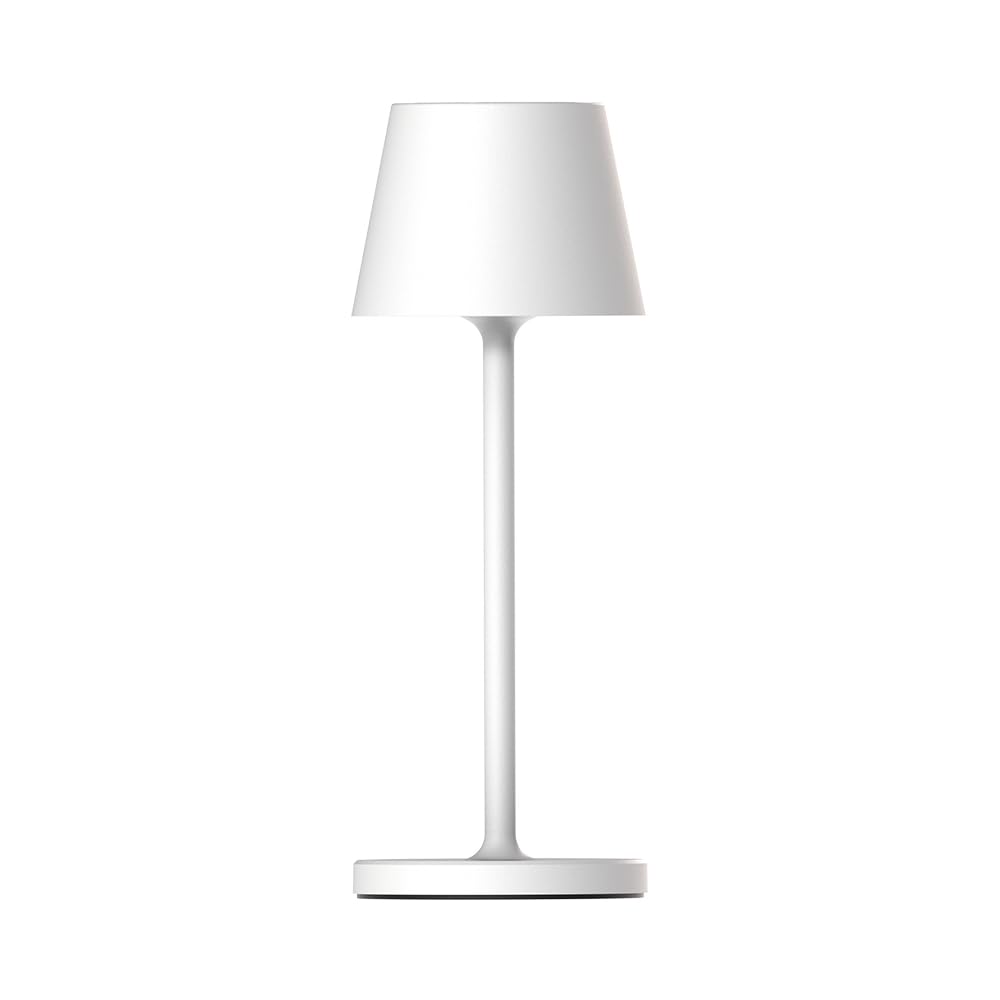 Mooas Cordless Table Lamp, Small Portable Rechargeable Led Desk Lamps, 3 Colors Stepless Dimming-Touch Mood Night Light For Nursery Reading Bedroom Livingroom Café Office Camping ⌀2.95 X 7.87 (White)