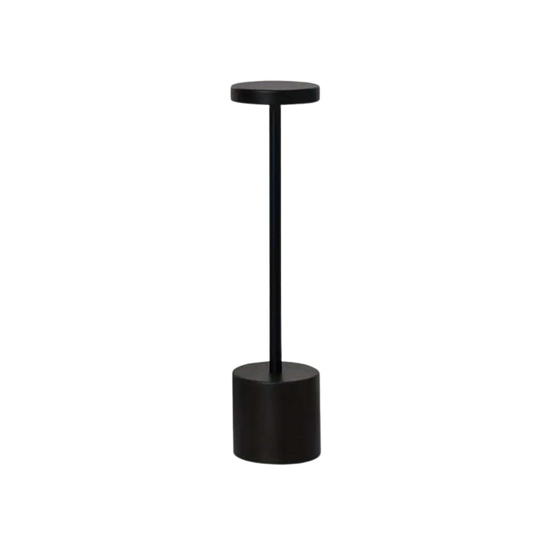 Ideal Pair Led Cordless Tablelamp, Portable Rechargeable 5200Mah Battery, 3 Color Stepless Touch Dimming Lamp, Bedside Lamp. Home/Hotel/Bedroom/Restaurant/Dinner,/Camping/Patio/Deck. (Black)