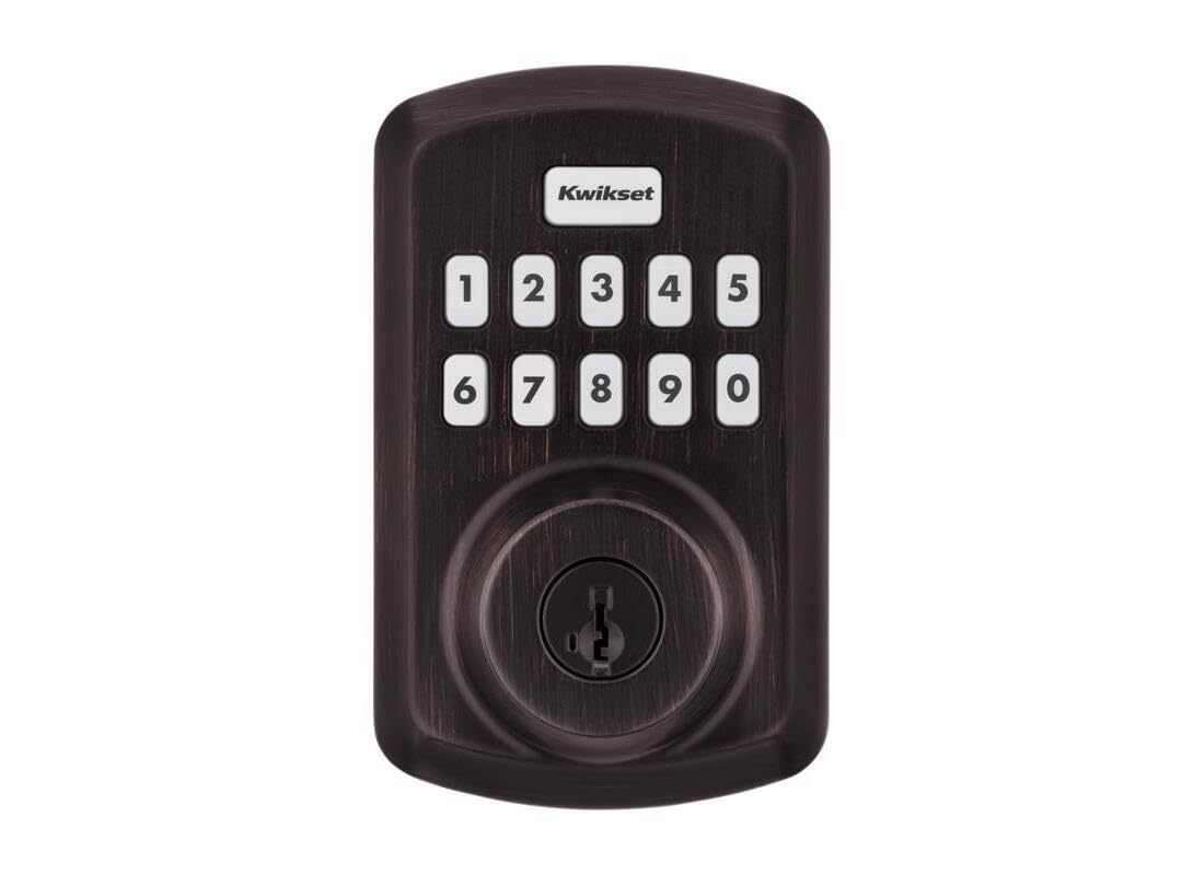 Kwikset 9250Trs-11Ps Transitional Powerbolt 2 Electronic Smartcode Deadbolt Smartkey With Rcal Latch And Rcs Strike Venetian Bronze Finish