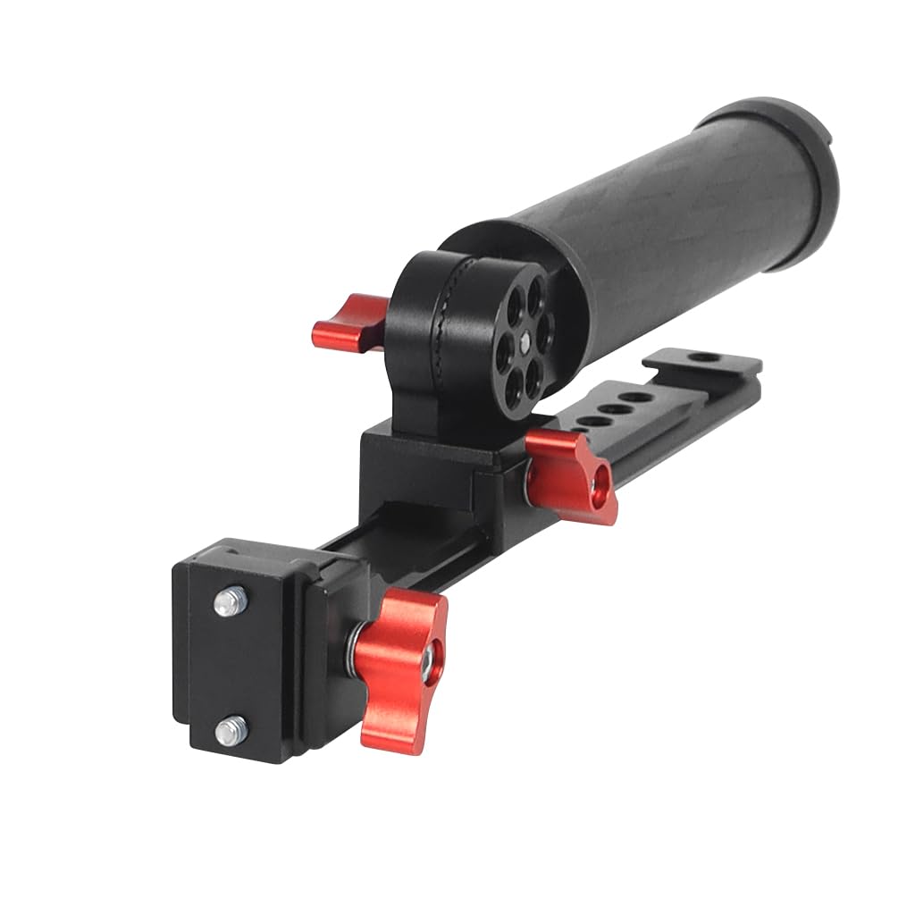 Novelgoal Stabilizer Carrying Pot With Multi-Function Expansion Slider Carbon Fiber Adjustable Angle Folding Single Handheld Slot Grip Compatible With Dji Photography Accessories (Handle With Slider)