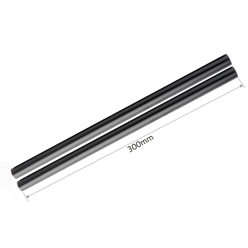 Niceyrig Aluminum Alloy 12 Inch 15Mm Rod With M12 Thread For 15Mm Rod Rail Block Support System, Follow Focus, Matte Box - R053
