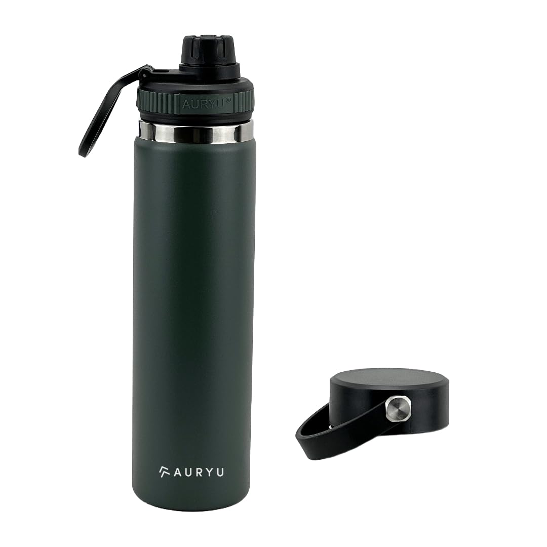 24Oz Triple-Walled Insulated Water Bottle Plus A Bonus Lid Included, Perfect For Sports & Travel