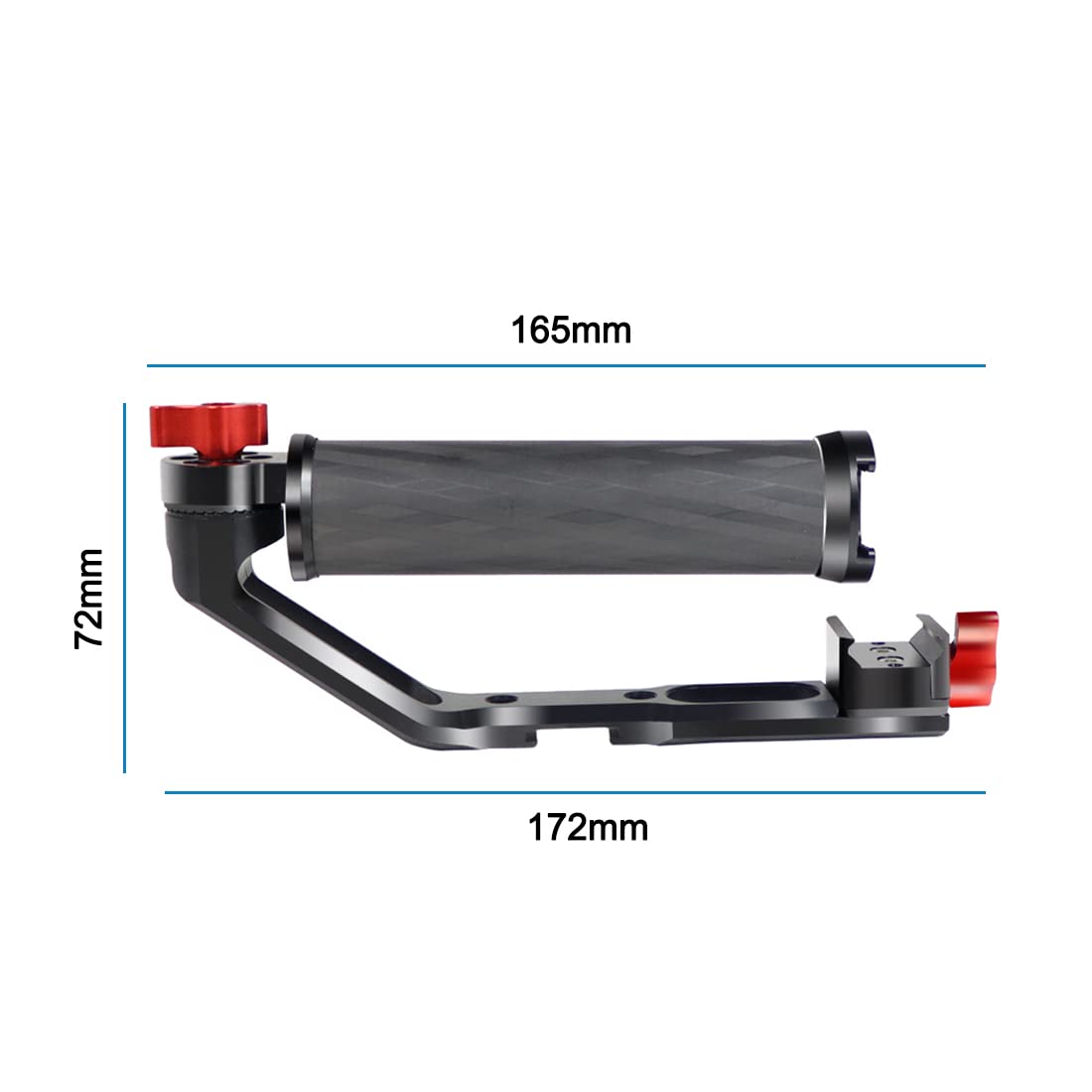 Novelgoal Carbon Fiber L Bracket Handle Grip With Foldable Cold Shoe Mount Compatible With Dji Ronin Rs2 Rsc2 Mini Handheld Gimbal Stabilizer Accessory (With Monitor Mount)