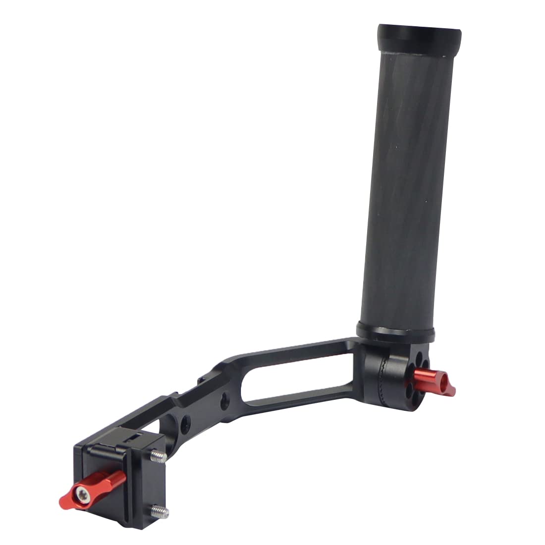 Novelgoal Carbon Fiber L Bracket Handle Grip With Foldable Cold Shoe Mount Compatible With Dji Ronin Rs2 Rsc2 Mini Handheld Gimbal Stabilizer Accessory (With 1X Rail Mount)