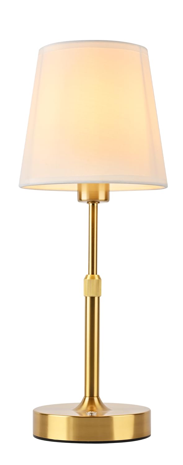 Hiseego Cordless Lamp-Battery Operated Table Lamp-5200Mah Rechargeable With Height Adjustable, Stepless Dimming Touch Control Wireless Lamp For Bedroom, Dining Table, Kitchen Counter, Nightstand(Gold)