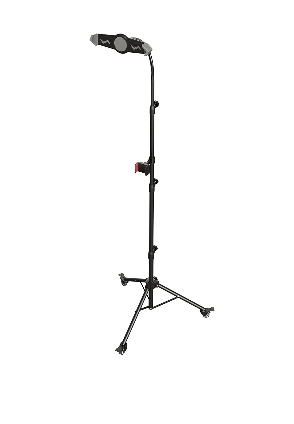 Mount Plus Tb-F01 Gooseneck Floor Tripod Stand With Wheel For Iphone, Ipad, Ipad Pro And Other Tablets Size 9" To 15" With 360° Rotating