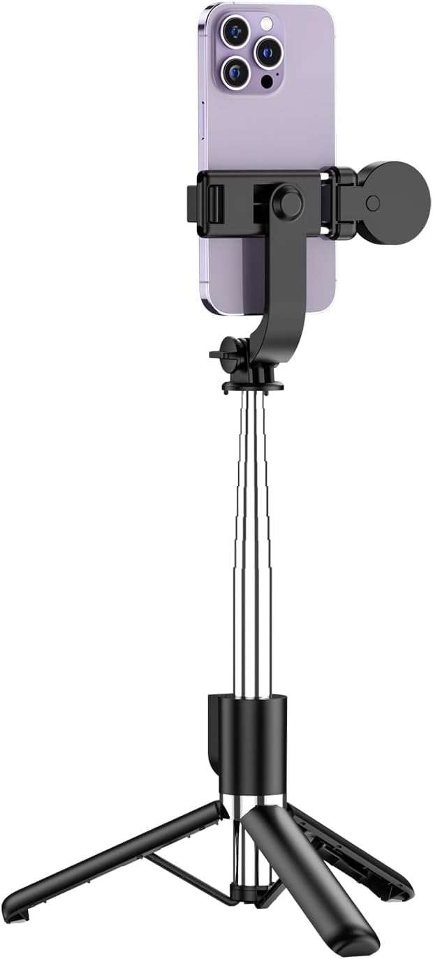 Xihama Selfie Stick With Light, All In 1 Extendable Tripod Stand With Detachable Wireless Remote,Portable Mobile Phone Holder Lightweight Camera Tripod Compatible With Iphone 16 15,Gopro,Android (Black)