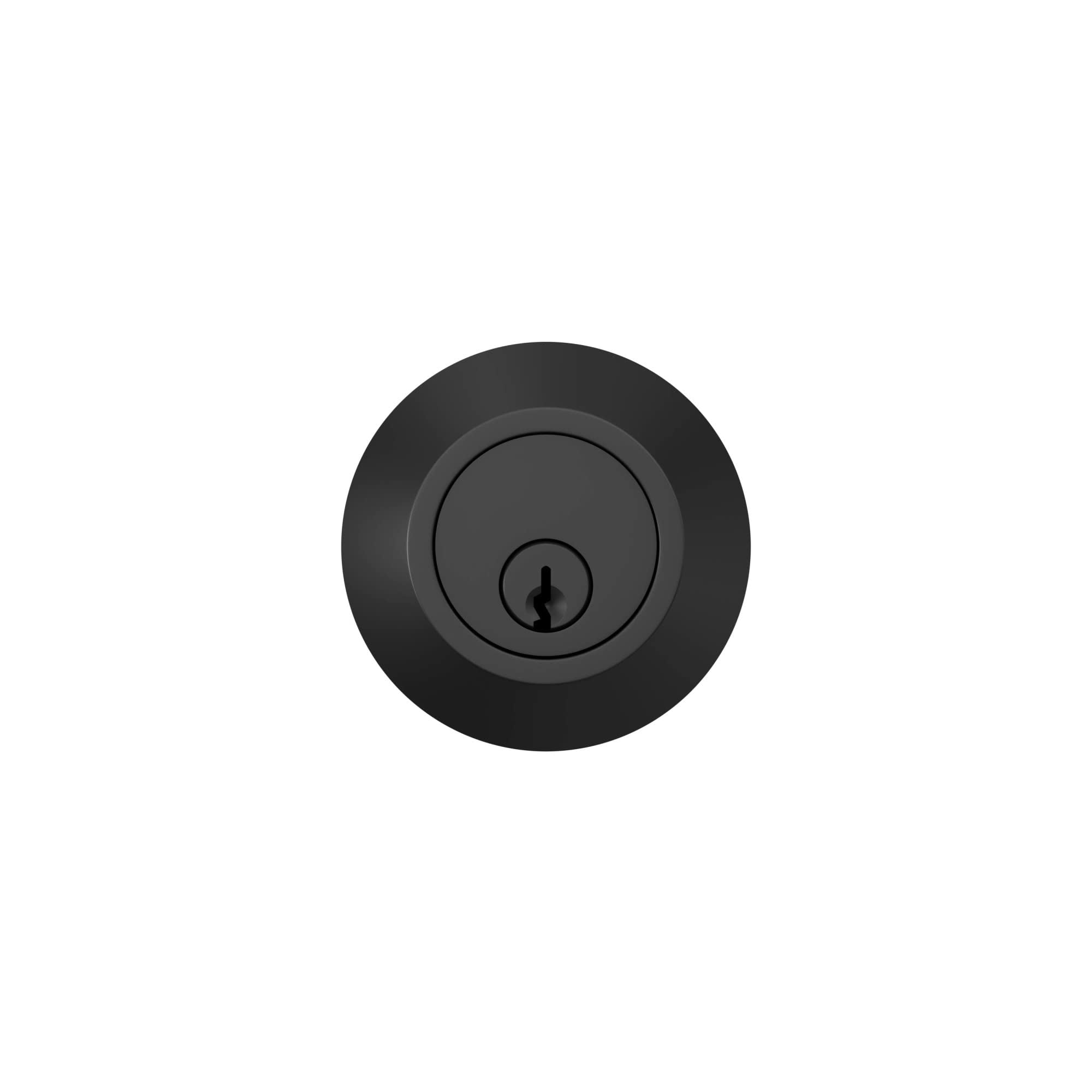 Lock Scout Deadbolt With Round Trim, Keyed 2 Side, Matte Black Finish
