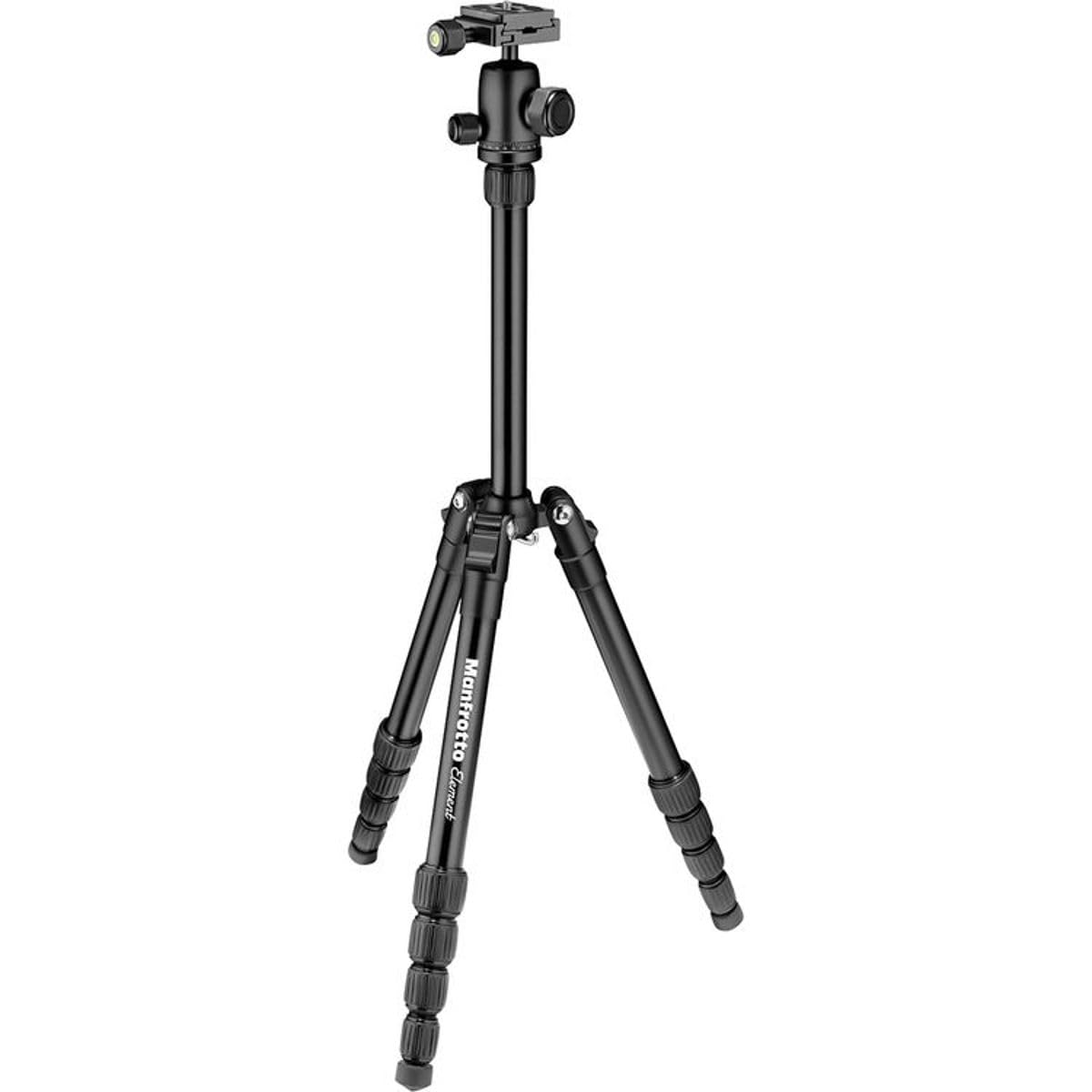 Manfrotto Element Traveller Small 5-Section Aluminum Tripod With Ball Head, Black