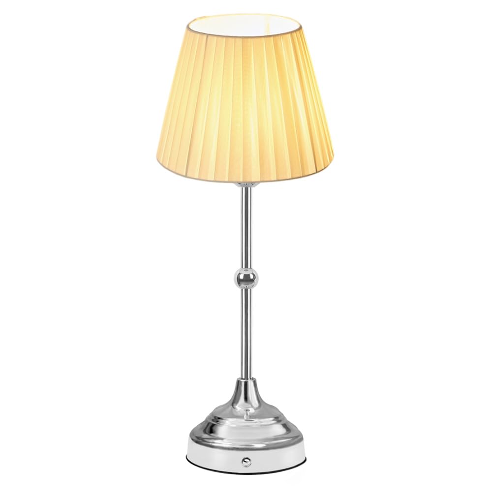 Ejfoiej Portable Led Table Lamp With Touch Sensor, 3-Levels Brightness Metal Desk, Bedside, Dining Room Lamp (Silver)