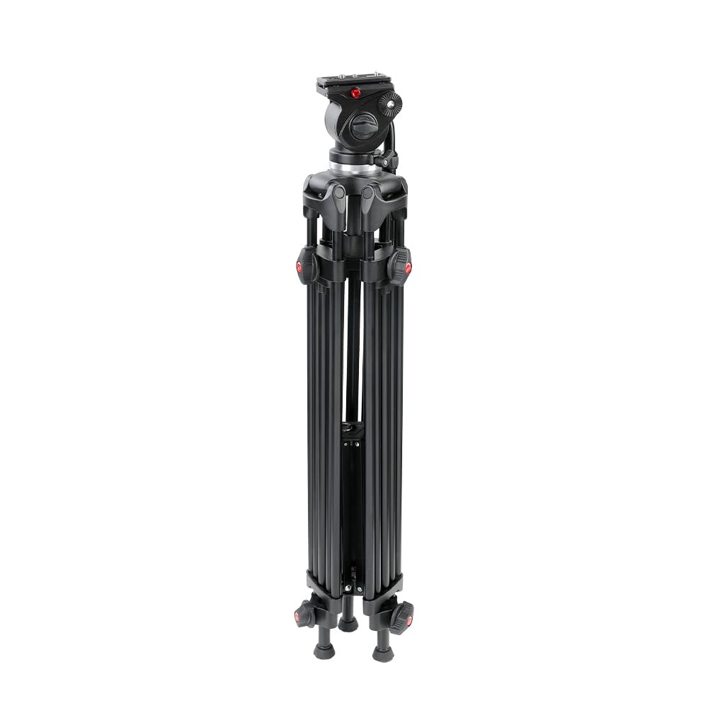 Gvm Great Video Maker Gvm-S160 Professional Tripod For Videographers And Filmmakers, 3-Section Aluminum Alloy Tripod With Hydraulic Fluid Head, 10Kg Load Capacity, 80Cm-160Cm Height Adjustable