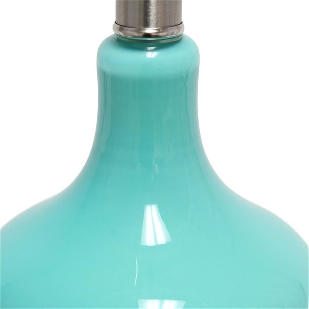 Lalia Home Contemporary Paseo Table Lamp With White Fabric Shade - Teal