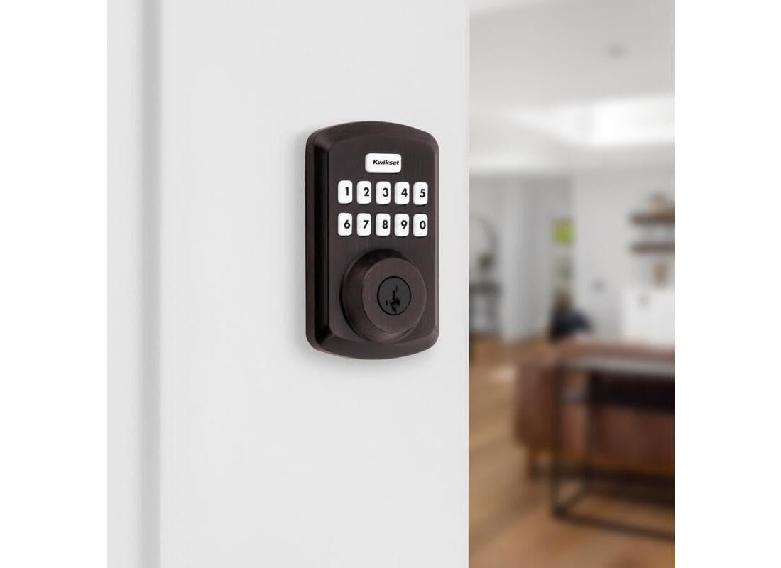 Kwikset 9250Trs-11Ps Transitional Powerbolt 2 Electronic Smartcode Deadbolt Smartkey With Rcal Latch And Rcs Strike Venetian Bronze Finish