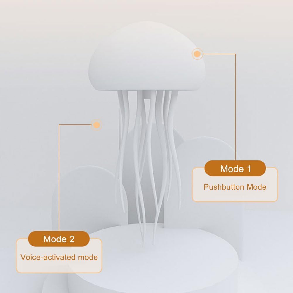 Lumiopet Quiet Jellyfish Lamp Led Mood Rechargeable Table Lamp With Touch Sensor And Voice Control Rgb Gradient Desk For Bedroom With Remote Control For ing Kids And Adult Night Light
