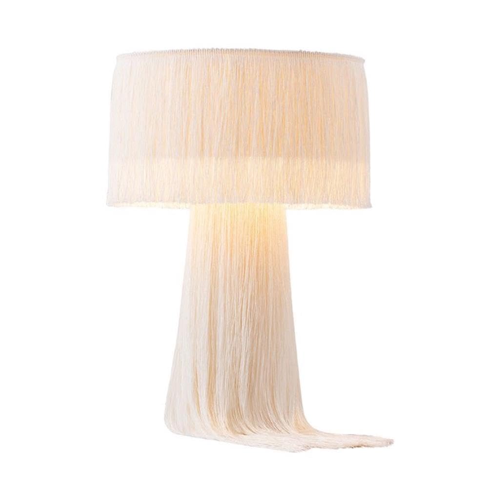 Tov Furniture Atolla Cotton Tasseled And Textured Table Lamp (Cream)