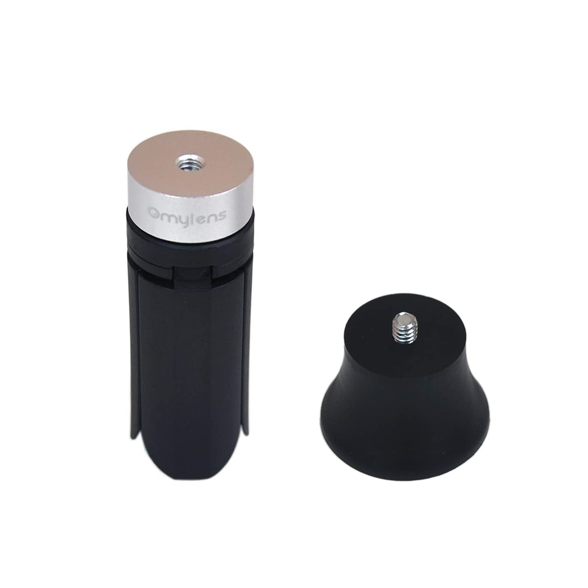 Omylens Lens Ball Stand Supports 60Mm/2.36" To 150Mm/5.9" Crystal Ball, Spherical Display Standing, Silicone Suction Cup+Golden Alumina Base (1/4"-20 General Internal Thread) + Mini Tripod