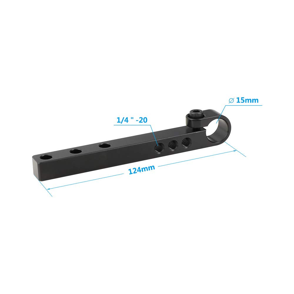 Camvate 124Mm Cross Bar With 15Mm Single Rod Adapter For Dlsr Camera Cage Kit (A Pair) - 2338