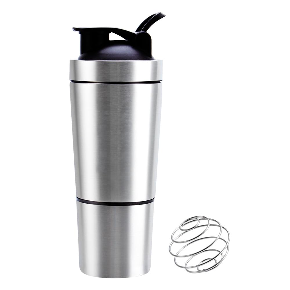 Valeska Stainless Steel Protein Shaker Bottle, 27.0 Fl Oz, Insulated, Leak Proof,, Hiking