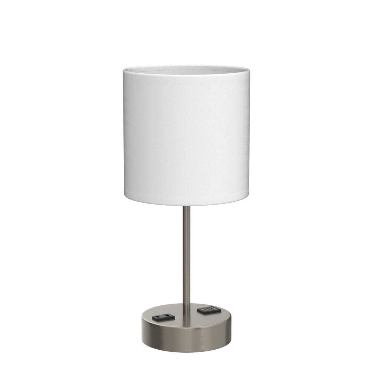 Partphoner Touch Table Lamps For Bedroom Set Of 2, Bedside Nightstand Lamps With Usb Port And Power Outlet, 3 Way Dimmable White Lamp For Living Room Nursery Room, Warm White Bulbs Included