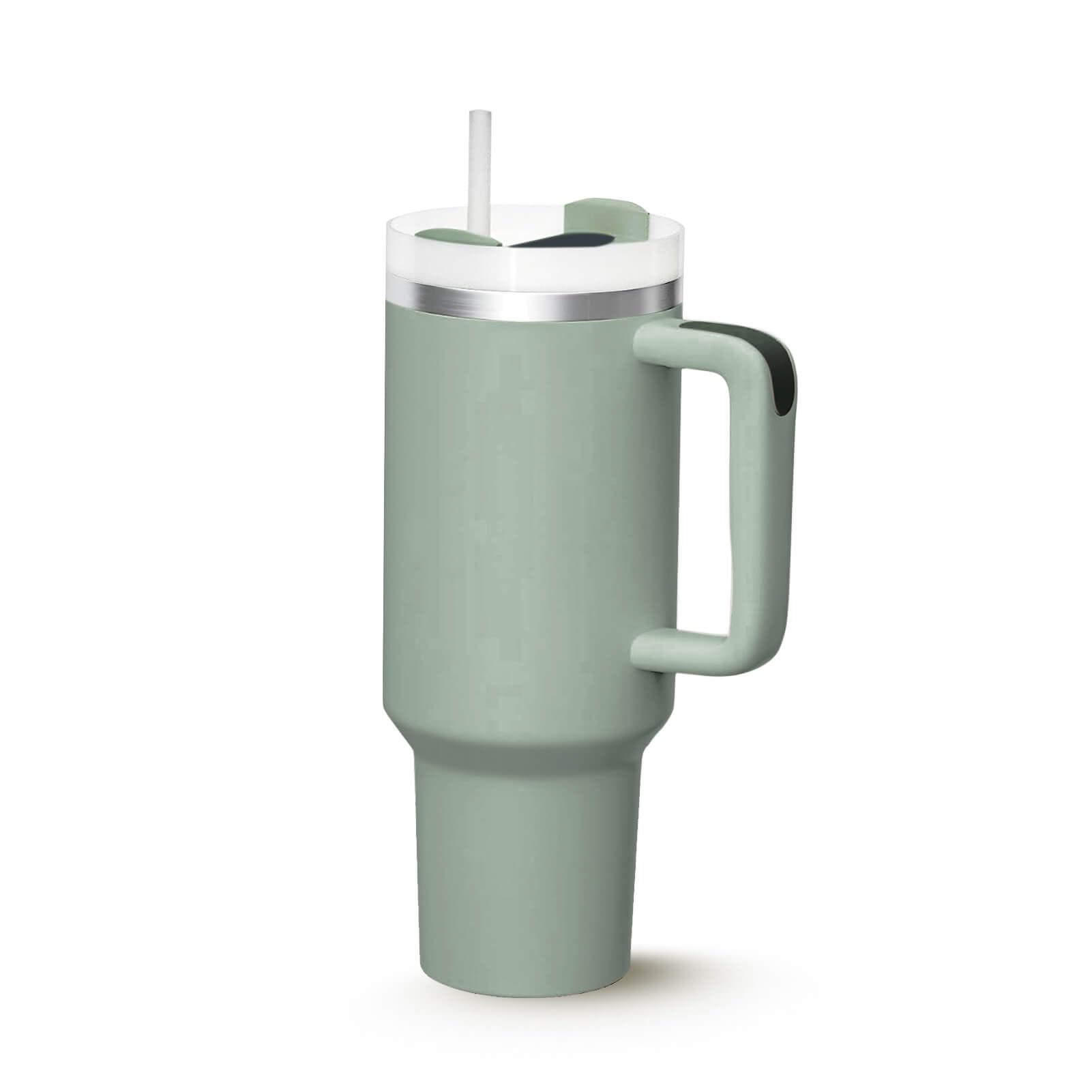 Insulated 40 Oz Tumbler With Handle And Straw Lid Double Wall Stainless Steel Water Bottle Cup
