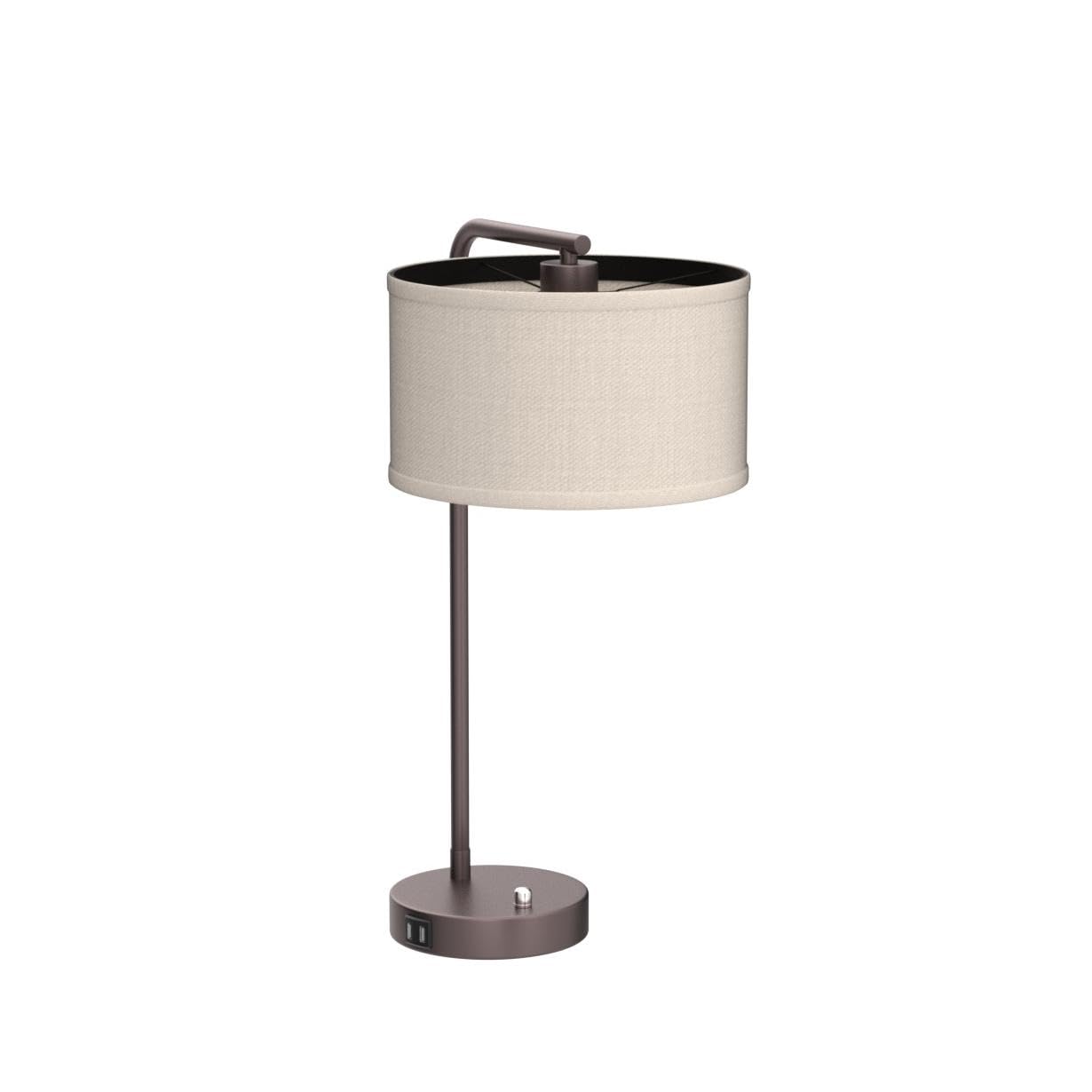 Seaside Village Table Lamp With Usb C+A Ports, Fully Stepless Dimmable Modern Bedside Nightstand Lamp, Tall Reading Desk Lamp For Bedroom, Living Room, Study Room, Office, 9W 3000K Led Bulb Included