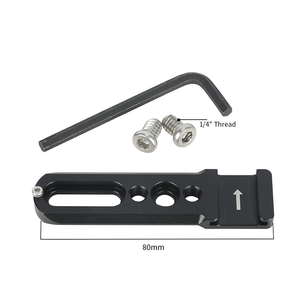 Niceyrig Nato Rail Cold Shoe Extension Bar With Anti-Off Safety Rail Total 80Mm For Camera Cage Nato Clamp Handle