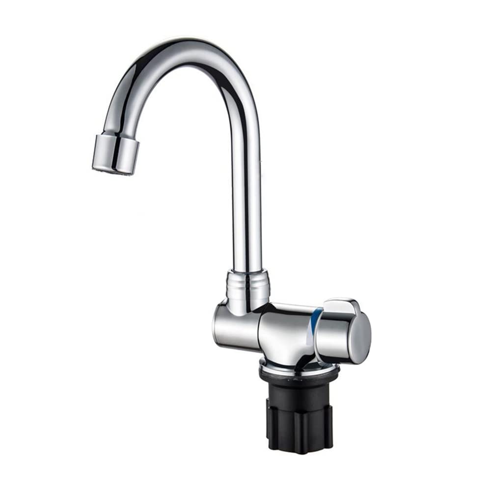 Riloer Foldable Faucet, 360° Rotation Sink Water Tap Cold & Hot Water Mixer Faucet For Rv Boat Foldable Copper Kitchen Faucet