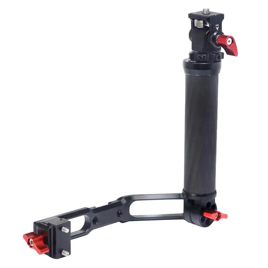 Novelgoal Carbon Fiber L Bracket Handle Grip With Foldable Cold Shoe Mount Compatible With Dji Ronin Rs2 Rsc2 Mini Handheld Gimbal Stabilizer Accessory (3In1 Kit)