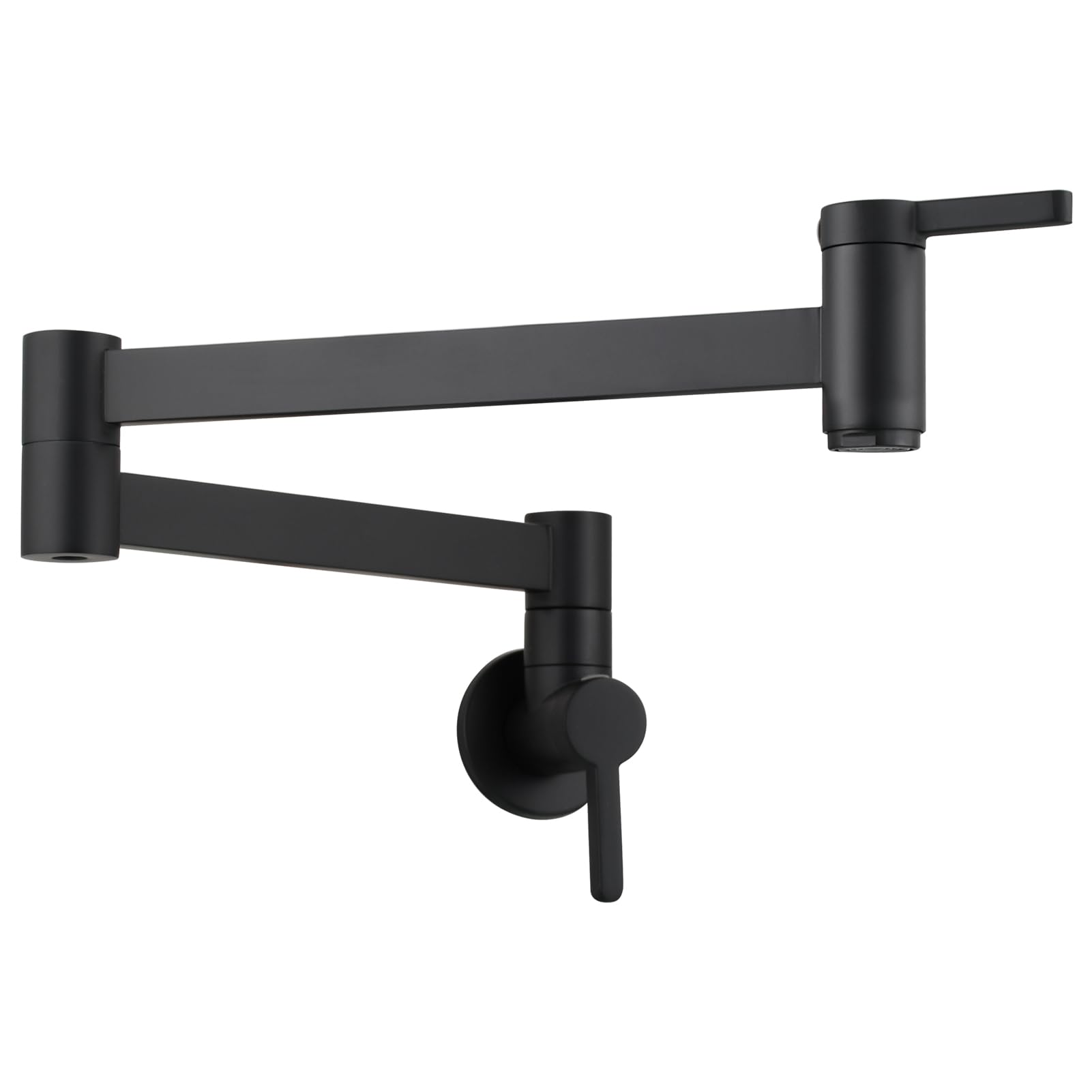 Tecmolog Kitchen Pot Filler Faucet Wall Mount Brass Folding Stretchable 2 Handles Kitchen Faucet Black, Ct172B