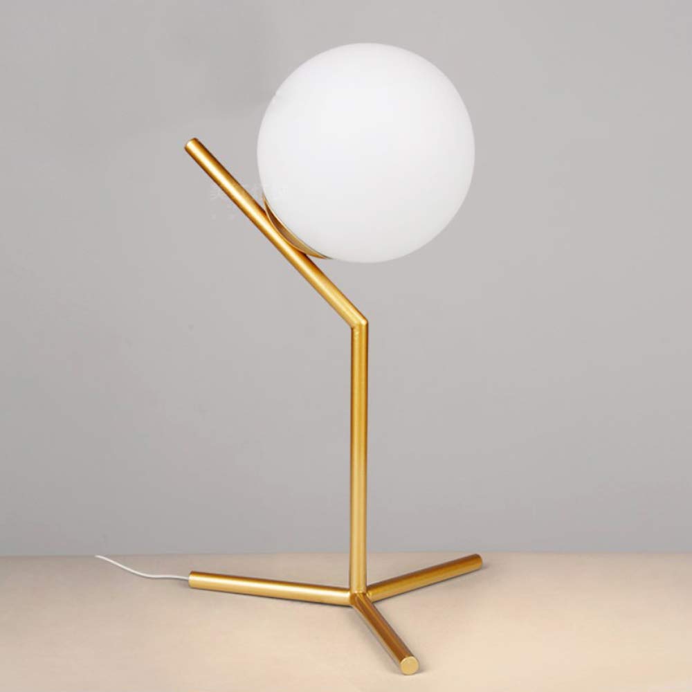 Dellemade Globe Table Lamp, Td00965 Mid-Century Golden Desk Lamp For Bedroom,Living Room,Kids Room,Office