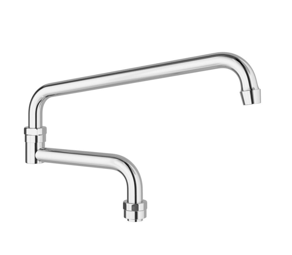 Soro Essentials Soro Essentials- 18" Heavy Duty Chrome Plated Double Jointed Swivel Spout - Commercial Kitchen Faucet Swivel Spout Utility Sink Faucets For Kitchen Laundry Room Restaurant