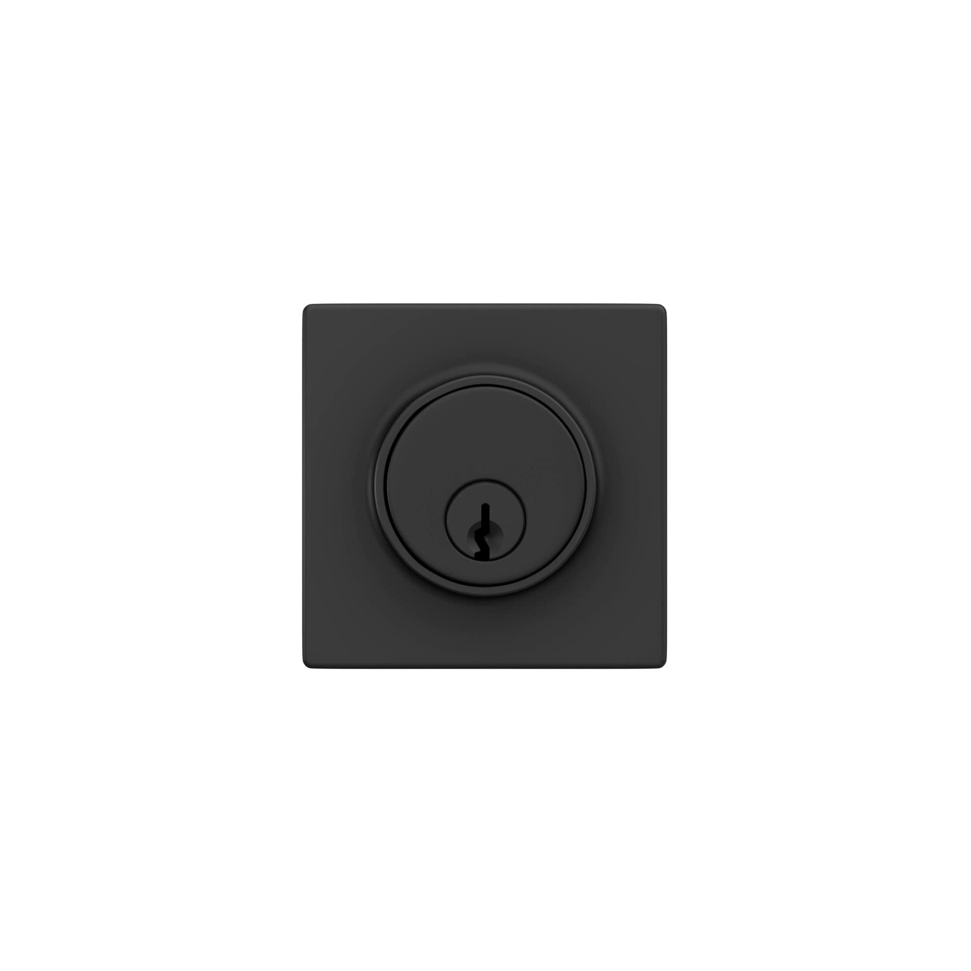 Lock Scout Deadbolt With Square Trim, Keyed 1 Side, Matte Black Finish