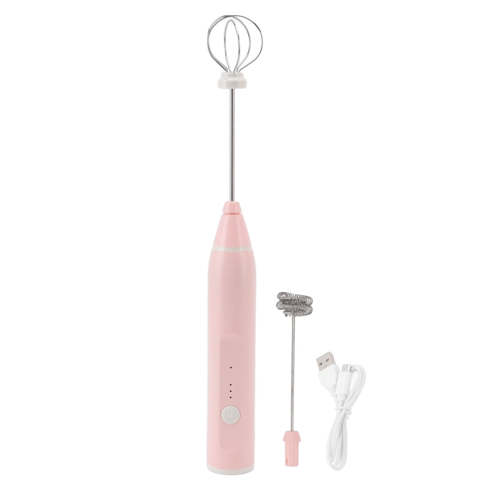 Fydun Mini Electric Mixer, Stirrer Cordless Multifunction With 2 Whisk Heads Multifunctional Handmixer Shake Eggbeater For Home Coffee Drinking Shop Blackish Green Handheld (Pink)