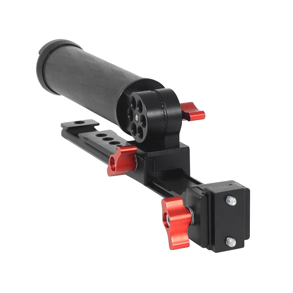 Novelgoal Stabilizer Carrying Pot With Multi-Function Expansion Slider Carbon Fiber Adjustable Angle Folding Single Handheld Slot Grip Compatible With Dji Photography Accessories (Handle With Slider)