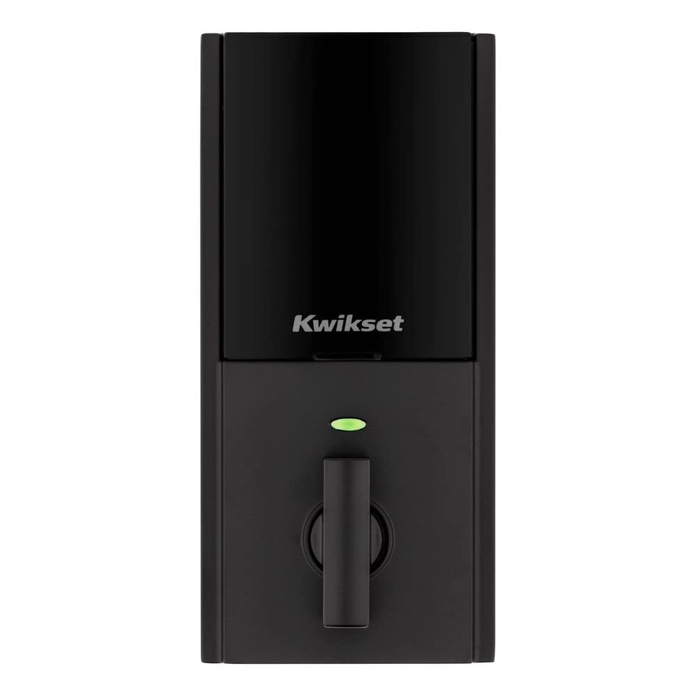 Kwikset Home Connect 620 Smart Lock Deadbolt With Z-Wave Technology, Works With Ring Alarm, Samsung Smartthings And More, Z-Wave Hub Required, Contemporary Design In Matte Black