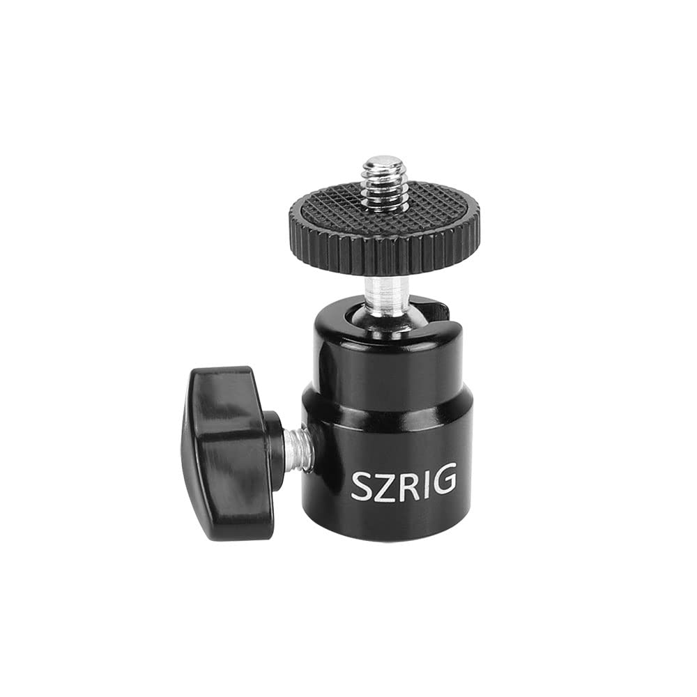 Szrig 1/4"-20 Mini Ball Head For Dslr Camera Monitor Photo Studio Accessory