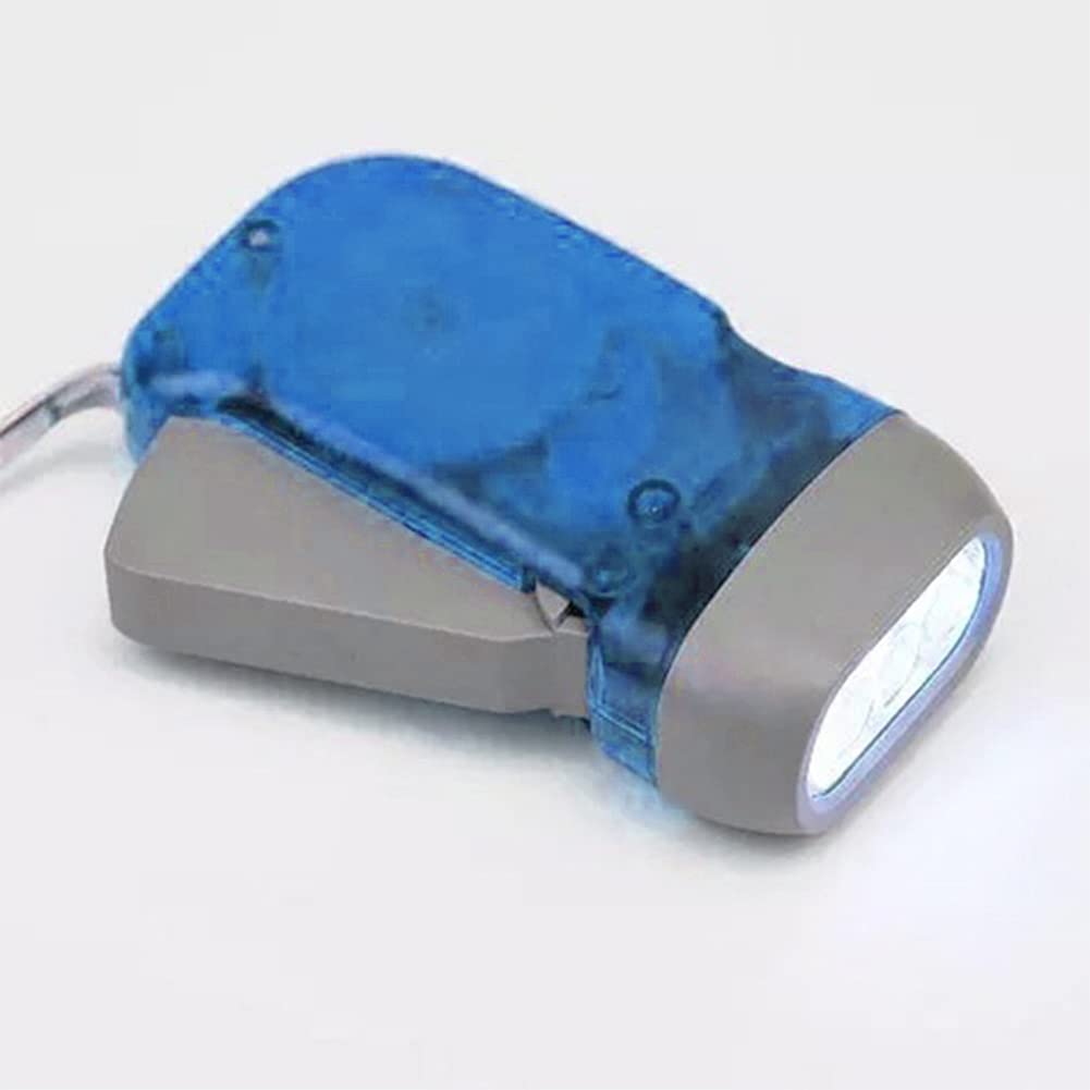 Cfopiryx Flashlight, 3 Led Hand Press Torch, Battery- Flashlight (Blue)